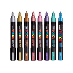 Μαρκαδόρος σχεδίου Uni Posca PC-5M Metallic 1.8-2.5mm Bronze