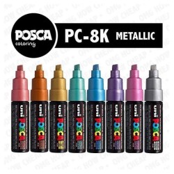 Μαρκαδόρος σχεδίου Uni Posca PC-8K Metallic 8.0mm Silver