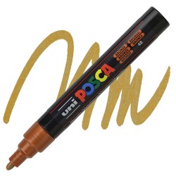 Μαρκαδόρος σχεδίου Uni Posca PC-5M Metallic 1.8-2.5mm Bronze