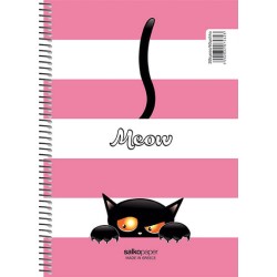ΣΠΙΡΑΛ ΤΕΤΡΑΔΙΟ SALCO MEOW 2Θ 17Χ25 4 ΣΧΕΔΙΑ
