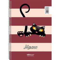 ΣΠΙΡΑΛ ΤΕΤΡΑΔΙΟ SALCO MEOW 2Θ Α4 4 ΣΧΕΔΙΑ